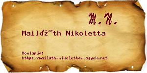 Mailáth Nikoletta névjegykártya